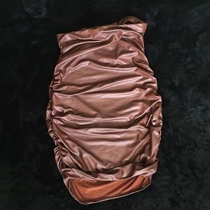 Double Ruched Stretch Mini Skirt